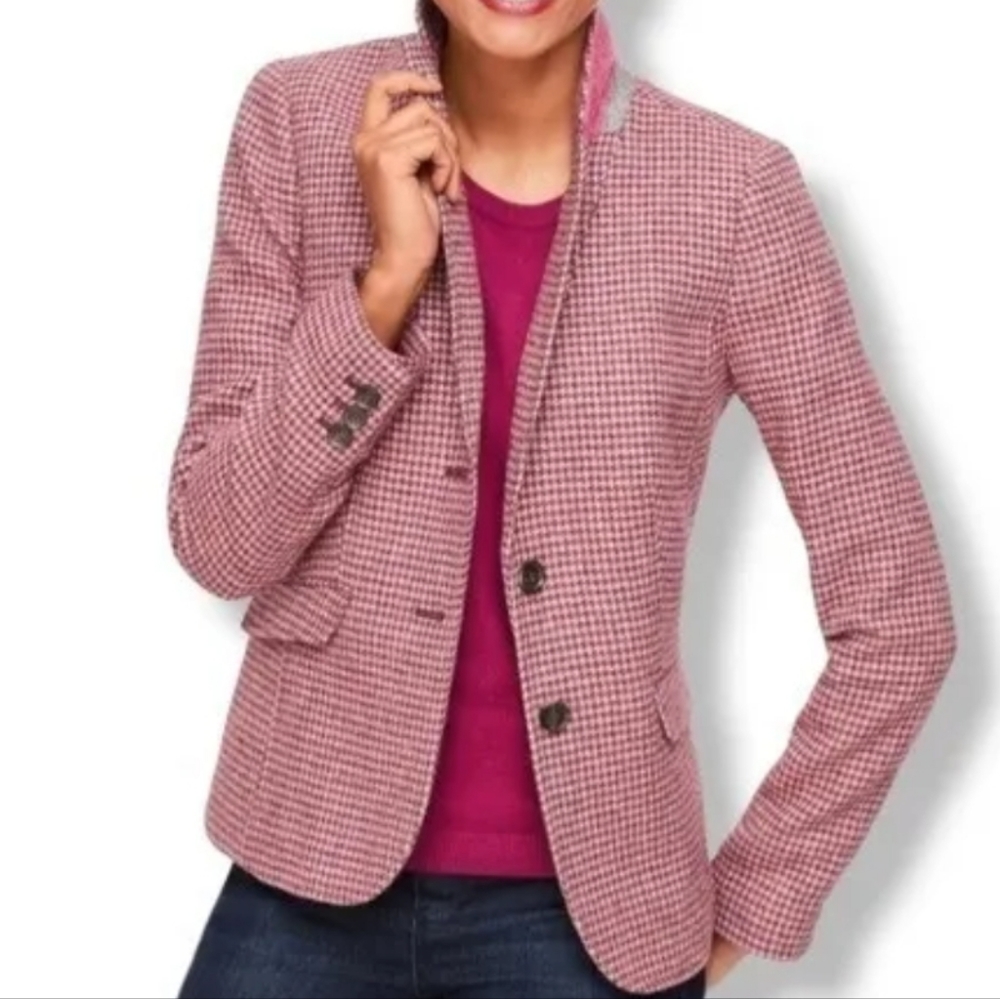 Talbots Shetland Wool Houndstooth Blazer